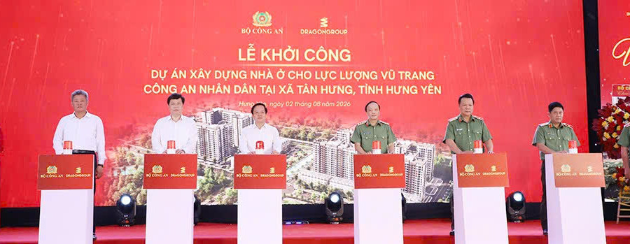 Khởi công Dự án Nhà ở với quy mô hơn 1.400 căn cho lực lượng Công an tại tỉnh Hưng Yên
