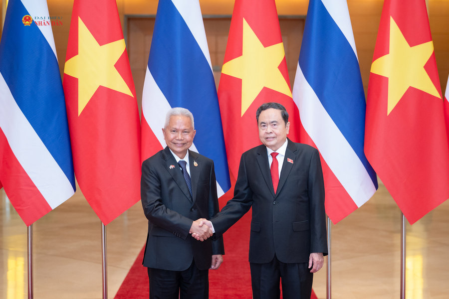 Chủ tịch Quốc hội Trần Thanh Mẫn chủ trì Lễ đón, hội đàm với Chủ tịch Quốc hội Thái Lan