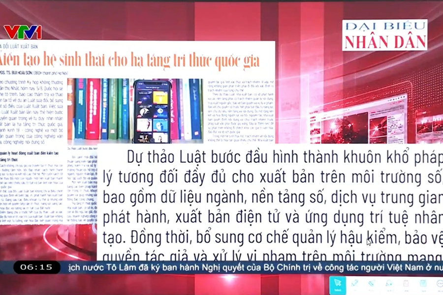 Điểm báo VTV1: Kiến tạo hệ sinh thái cho hạ tầng tri thức quốc gia