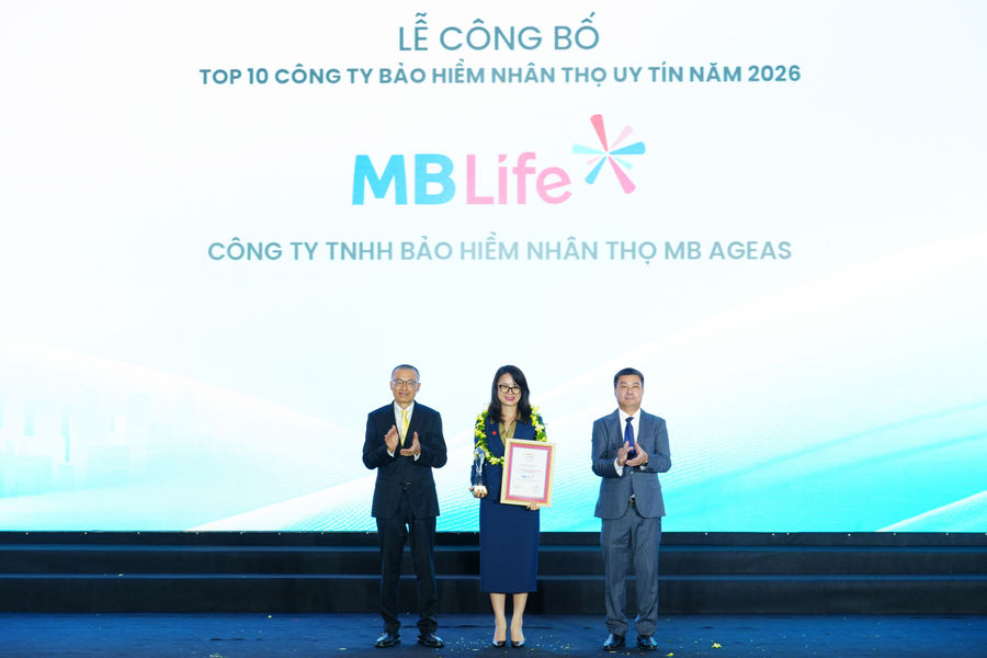 MB Life được vinh danh “Top 10 Công ty Bảo hiểm Nhân thọ uy tín 2026”