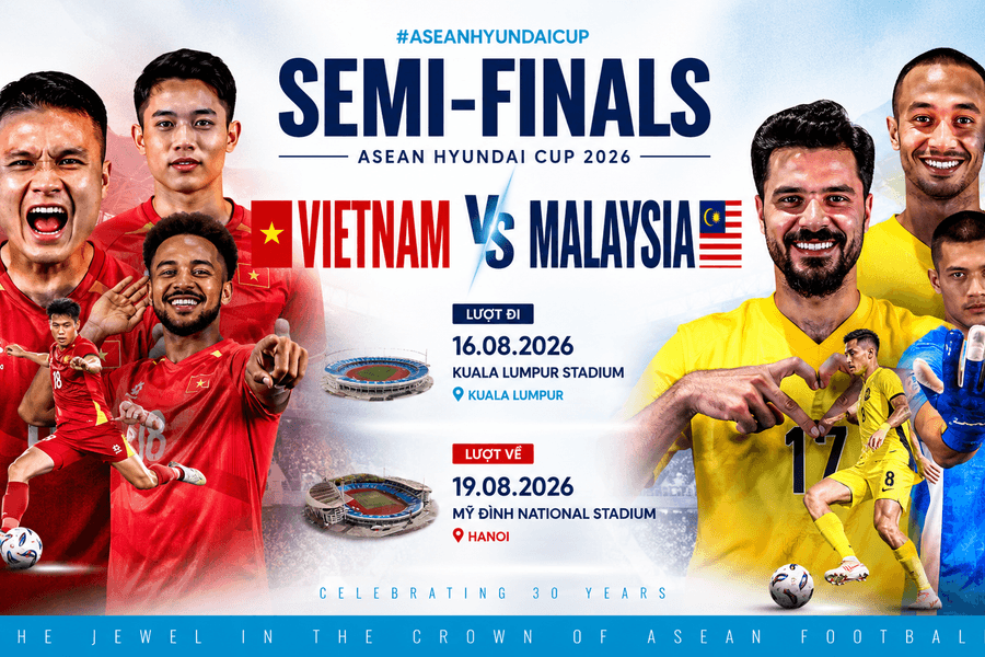 Đội tuyển Việt Nam gặp Malaysia tại bán kết ASEAN Championship 2026