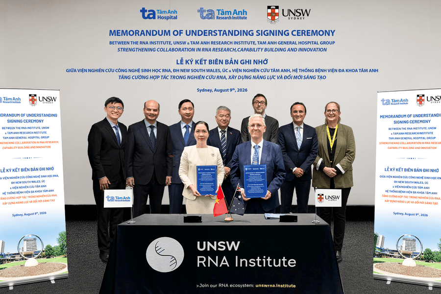 Bệnh viện Tâm Anh hợp tác Viện nghiên cứu RNA, Đại học New South Wales số 1 của Australia cùng đầu tư nghiên cứu, phát triển nền tảng RNA tiềm năng của vắc xin ung thư, thuốc sinh học thế hệ mới