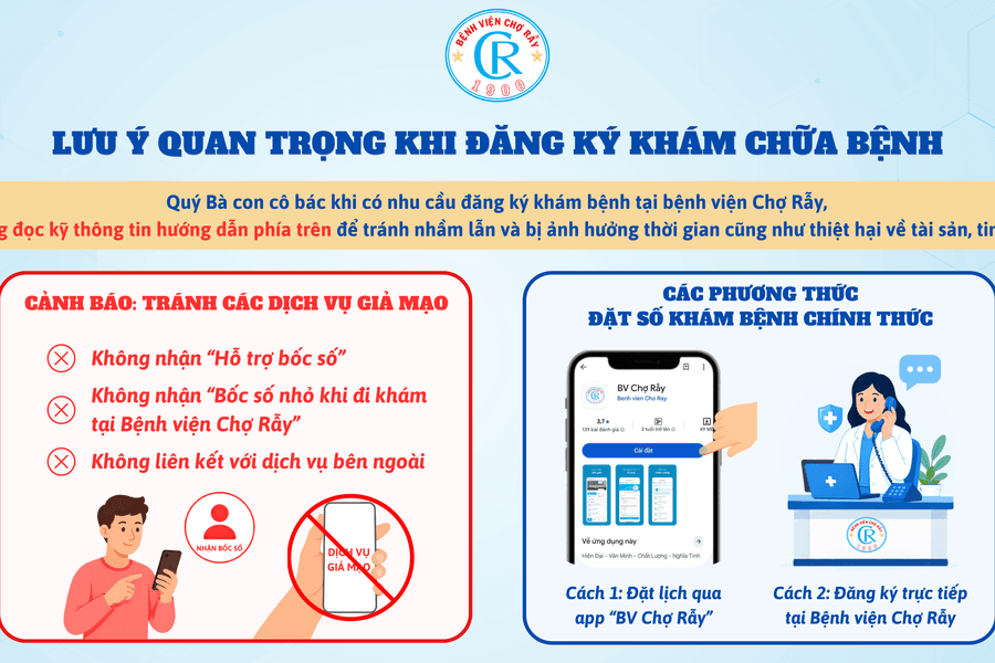 Bệnh viện Chợ Rẫy cảnh báo chiêu trò nhận hỗ trợ “bốc số nhỏ” khi đi khám