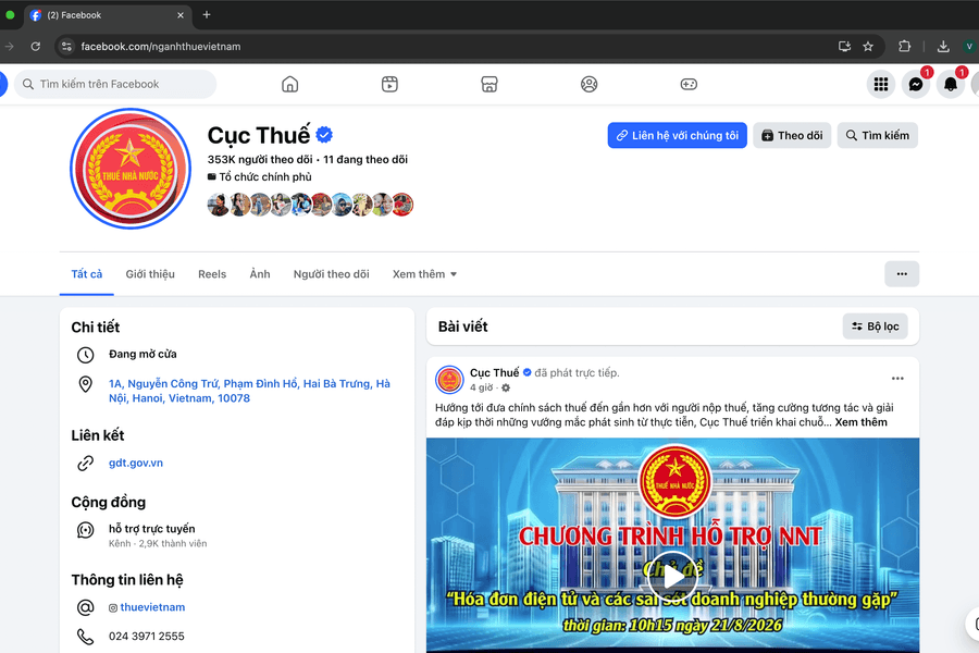 Cục Thuế triển khai chuỗi Livestream “đồng hành cùng doanh nghiệp, hộ, cá nhân kinh doanh”