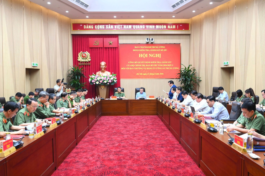 Công bố Quyết định kiểm tra, giám sát của Bộ Chính trị, Ban Bí thư đợt 3 năm 2026 đối với Ban Thường vụ Đảng ủy Công an Trung ương
