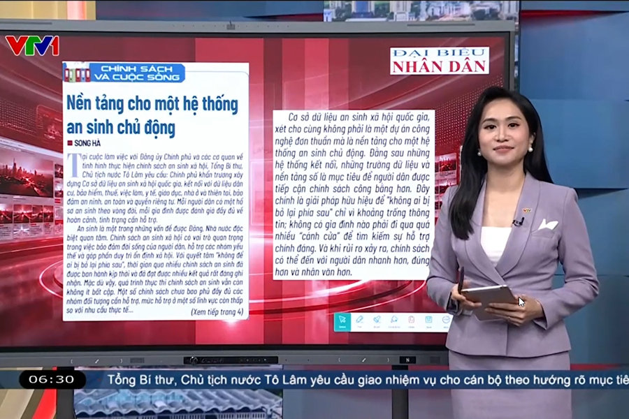 Điểm báo VTV1: Nền tảng cho một hệ thống an sinh chủ động