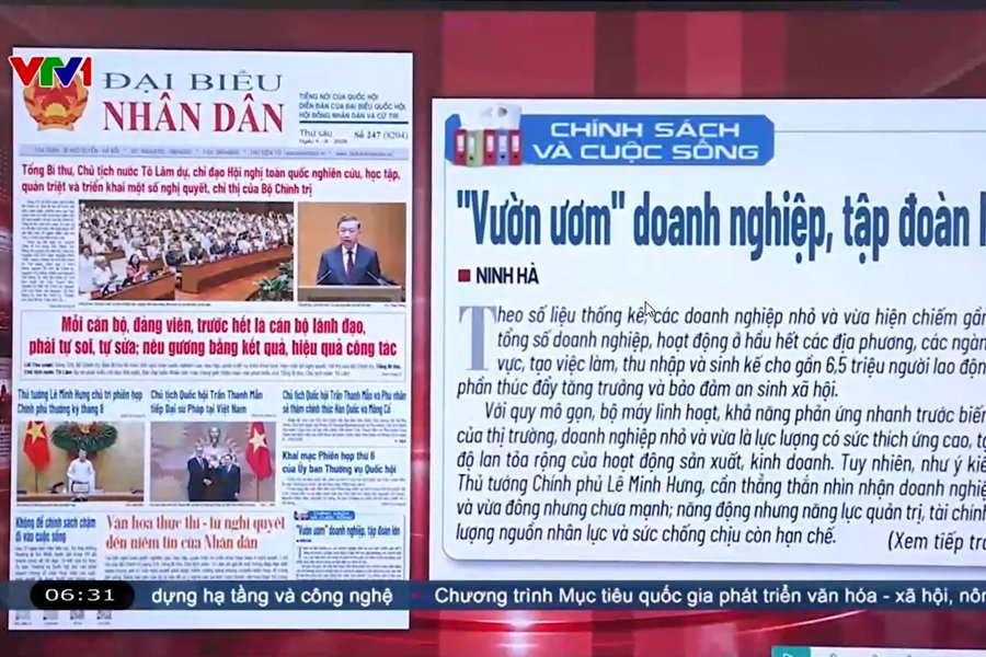 Điểm báo VTV1: "Vườn ươm" doanh nghiệp, tập đoàn lớn