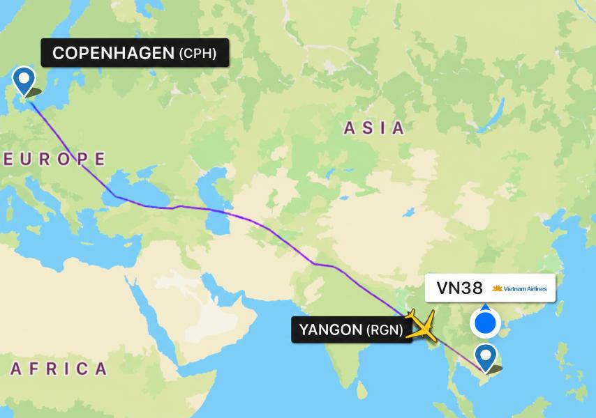 Chuyến bay Vietnam Airlines chuyển hướng hạ cánh tại Myanmar cấp cứu sản phụ sinh con trên máy bay