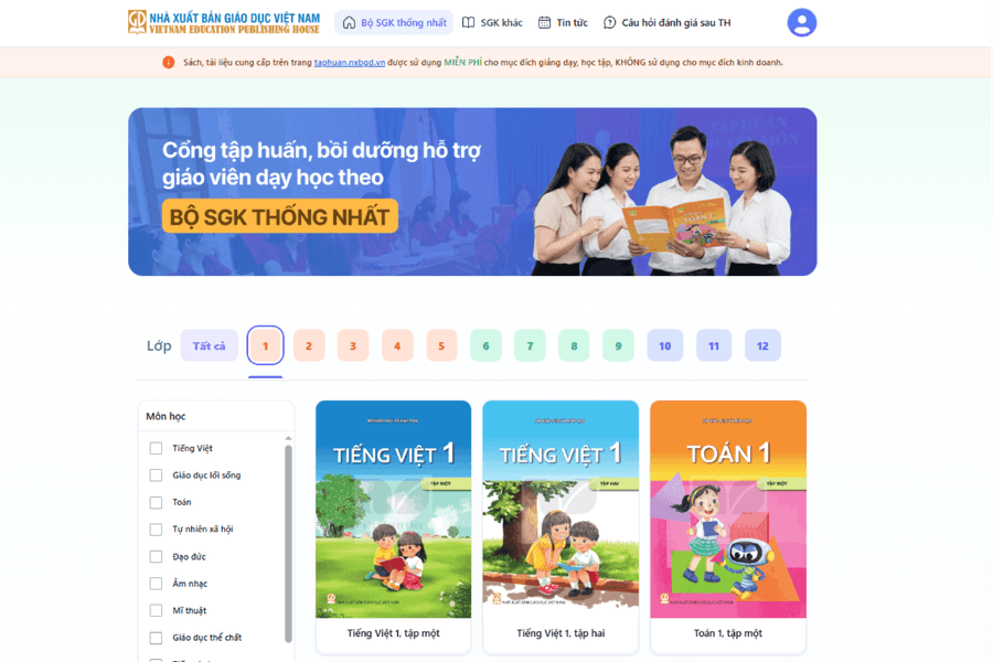 7 bước truy cập, sử dụng sách giáo khoa điện tử của Nhà xuất bản Giáo dục Việt Nam