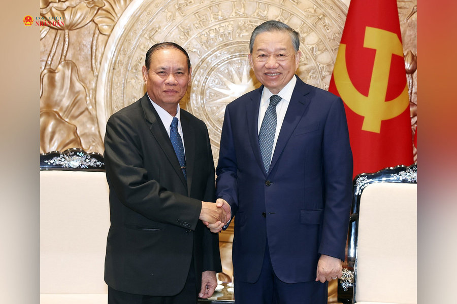 Tổng Bí thư, Chủ tịch nước Tô Lâm tiếp Thường trực Ban Bí thư Trung ương Đảng Nhân dân Cách mạng Lào
