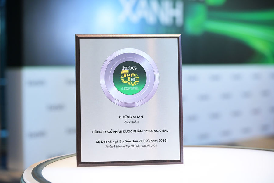 Long Châu là đại diện duy nhất ngành Dược phẩm và bán lẻ y tế trong Top 50 ESG 2026 Forbes Việt Nam